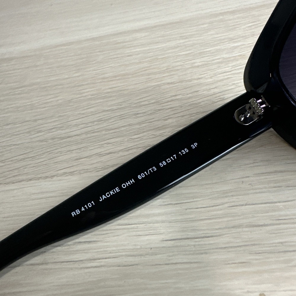 RB 4101 Jackie Ohh Polarized Sunglasses Black Frames / Black Lenses - Picture 3 of 6